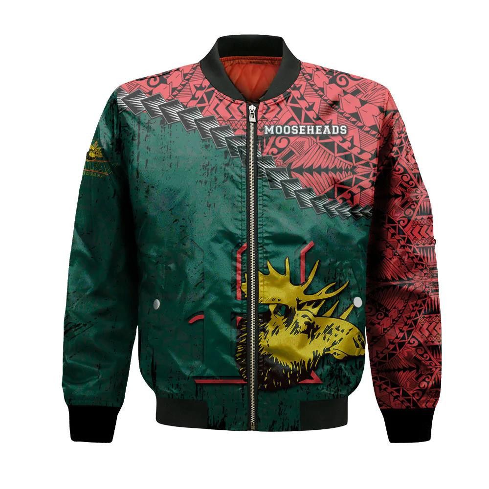 Halifax Mooseheads Bomber Jacket 3D Printed Grunge Polynesian Tattoo