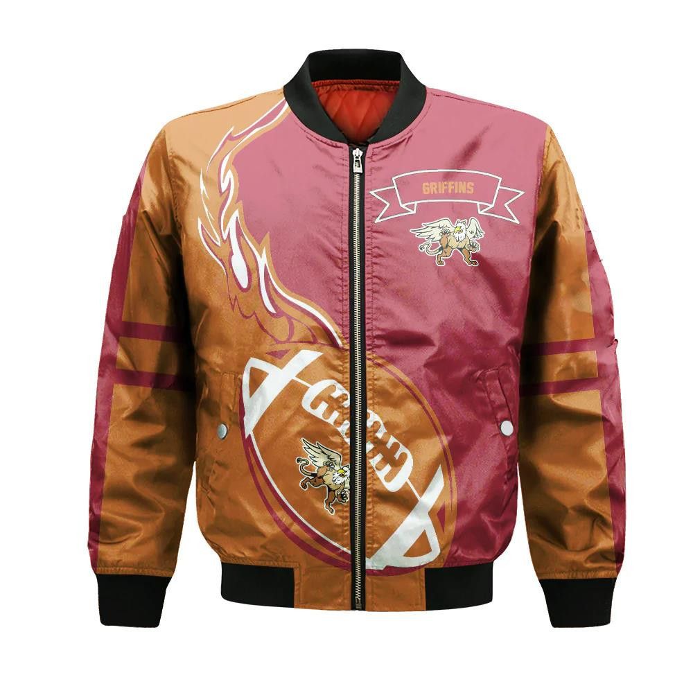 Macewan Griffins Bomber Jacket 3D Printed Flame Ball Pattern