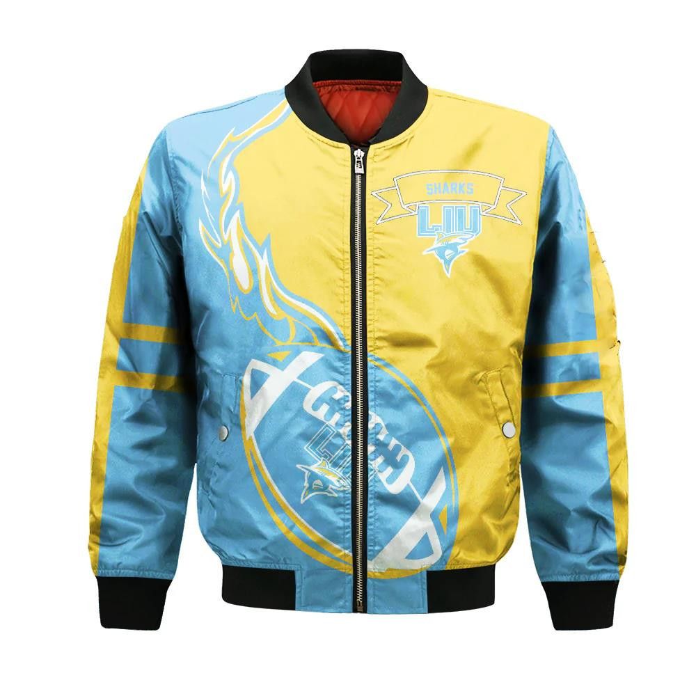 Liu Sharks Bomber Jacket 3D Printed Flame Ball Pattern