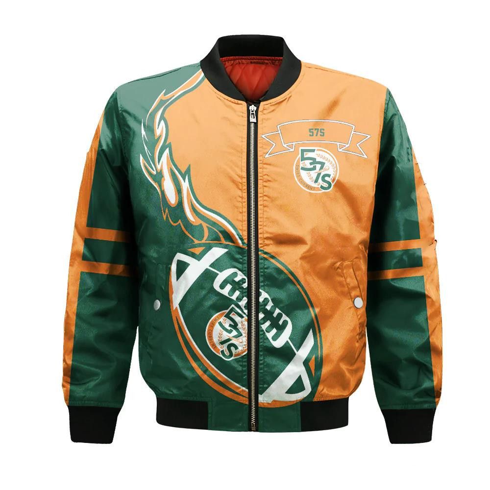 Swift Current 57S Bomber Jacket 3D Printed Flame Ball Pattern
