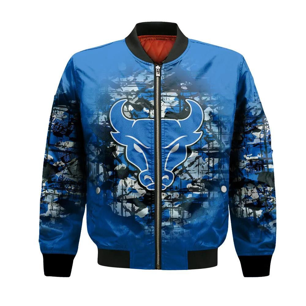 Buffalo Bulls Bomber Jacket 3D Printed Camouflage Vintage