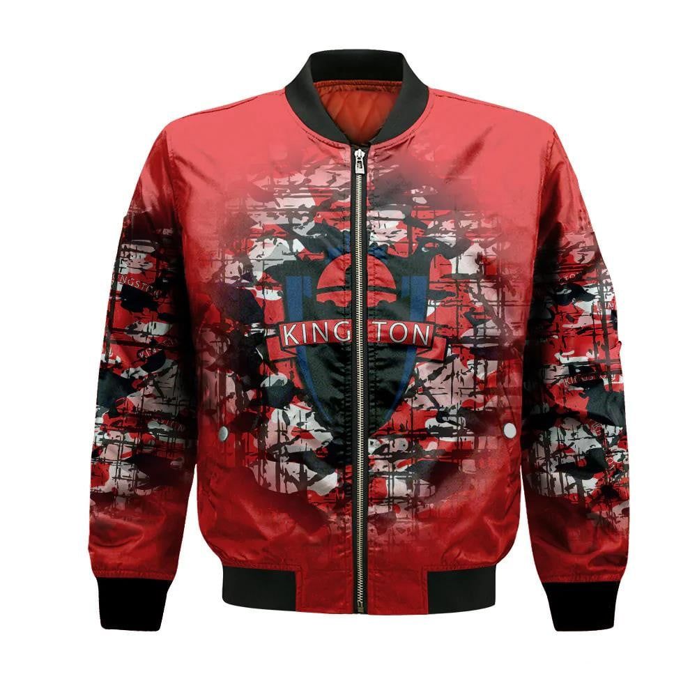 Kingston Fc Bomber Jacket 3D Printed Camouflage Vintage