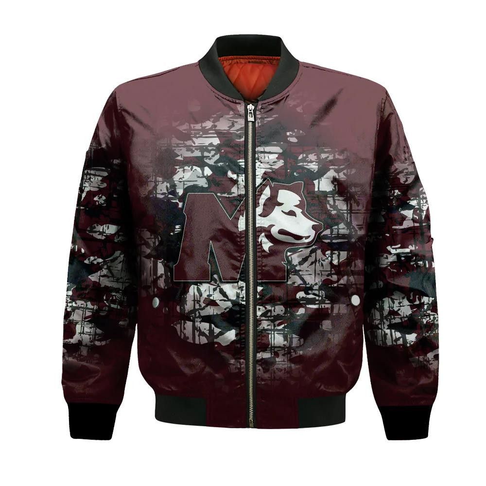 Saint Marys Huskies Bomber Jacket 3D Printed Camouflage Vintage