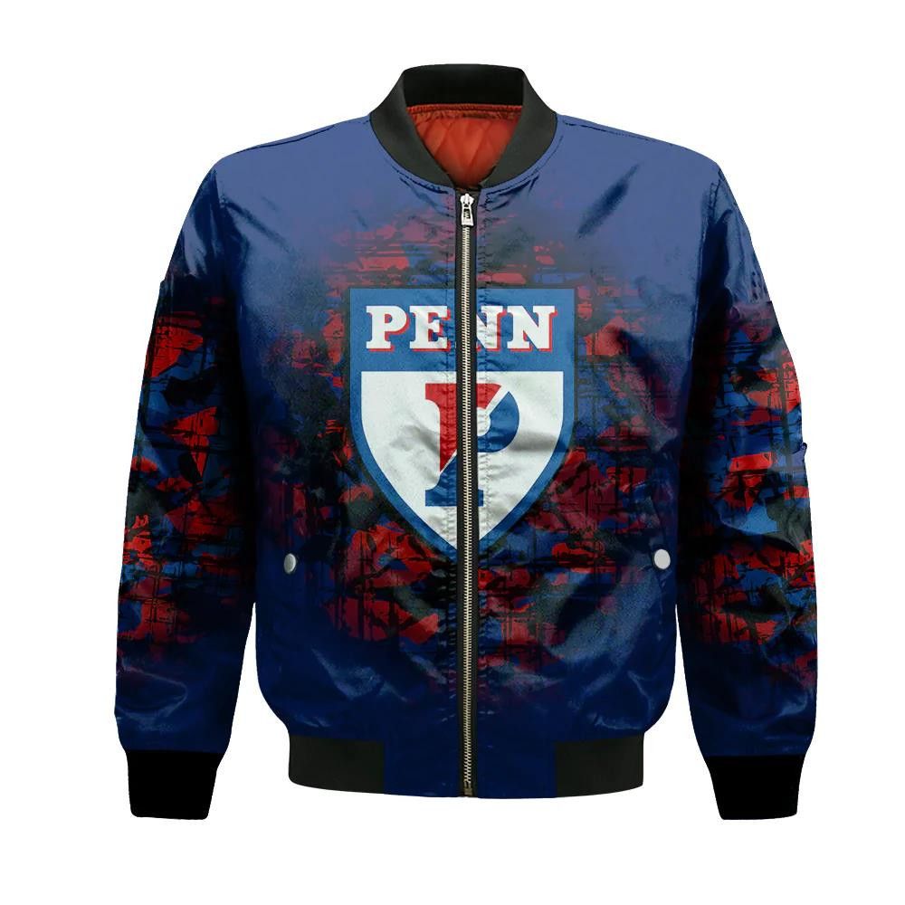 Penn Quakers Bomber Jacket 3D Printed Camouflage Vintage