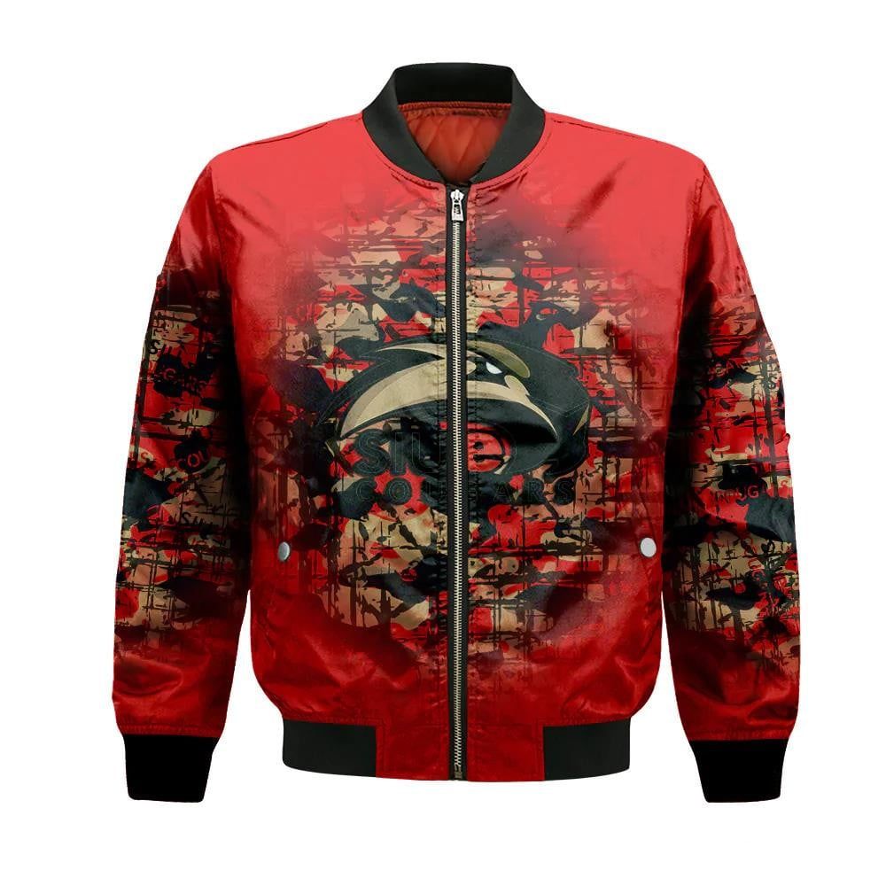 Siu Edwardsville Cougars Bomber Jacket 3D Printed Camouflage Vintage