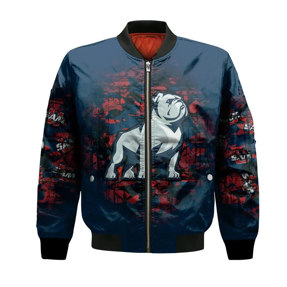 Samford Bulldogs Bomber Jacket 3D Printed Camouflage Vintage