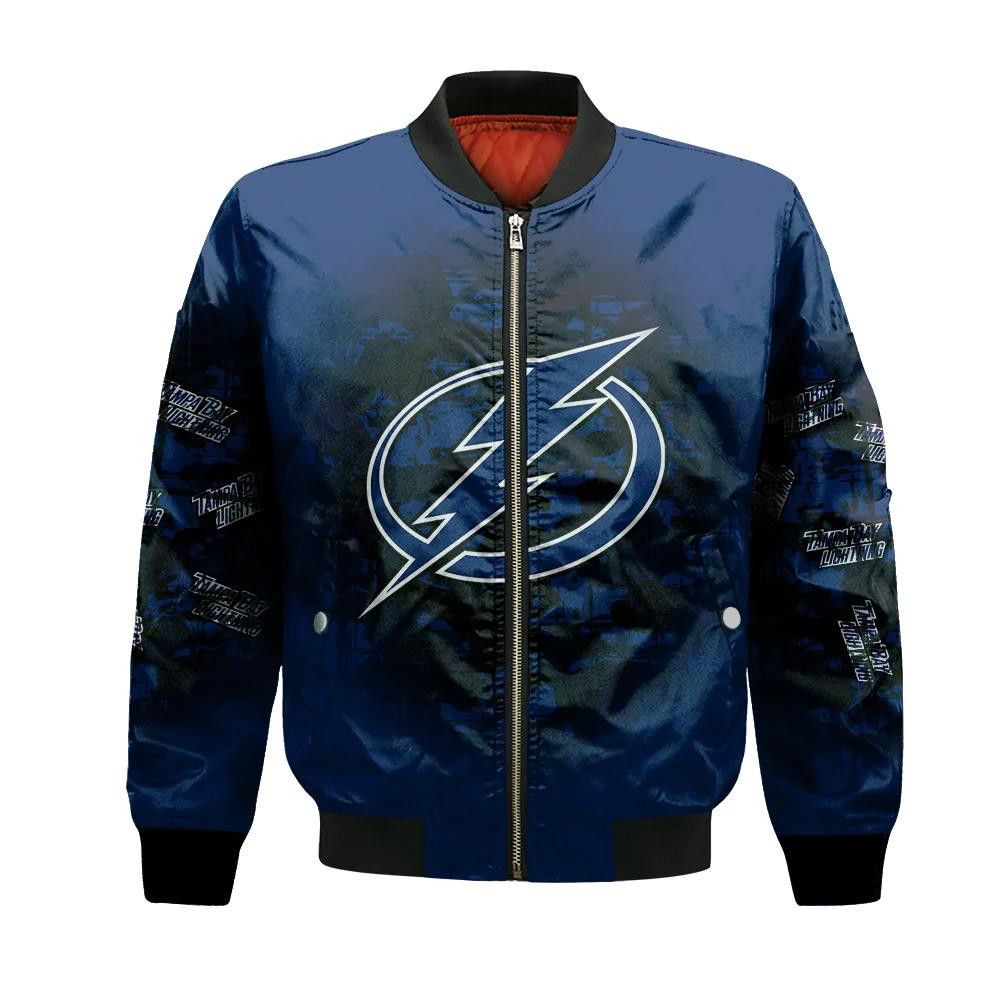 Tampa Bay Lightning Bomber Jacket 3D Printed Camouflage Vintage