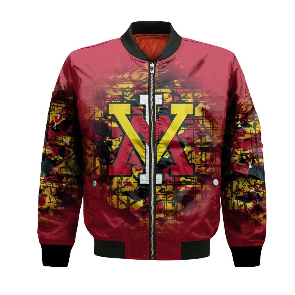 Vmi Keydets Bomber Jacket 3D Printed Camouflage Vintage