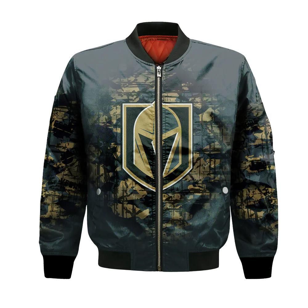Vegas Golden Knights Bomber Jacket 3D Printed Camouflage Vintage