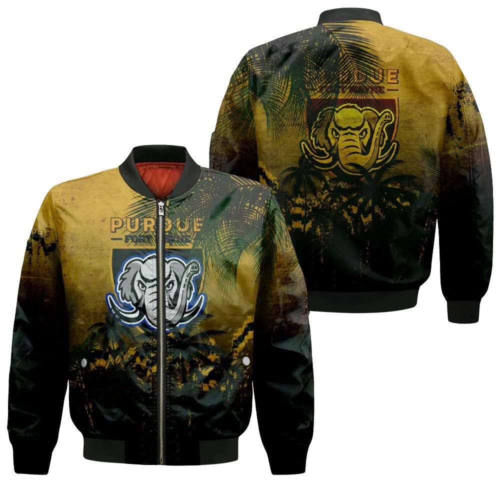 Purdue Fort Wayne Mastodons Bomber Jacket 3D Printed Coconut Tree Tropical Grunge