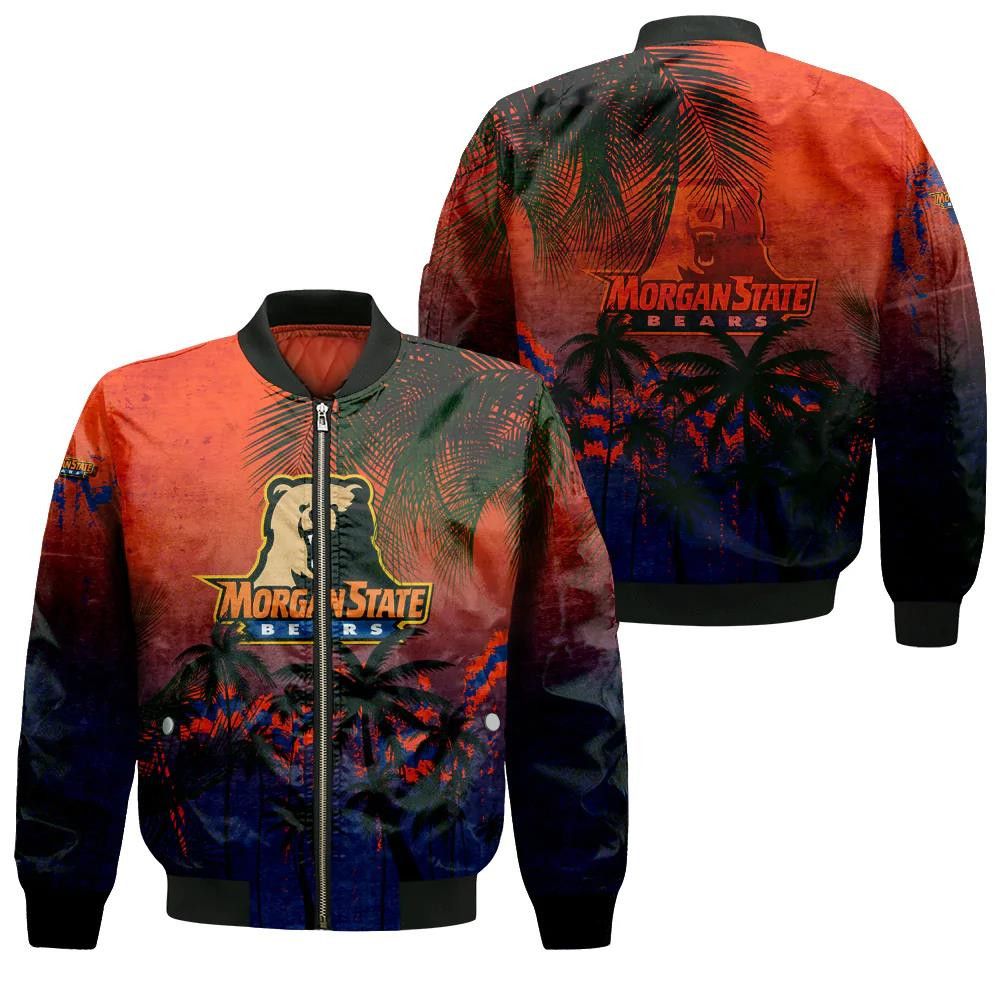 Morgan State Bears Bomber Jacket 3D Printed Coconut Tree Tropical Grunge