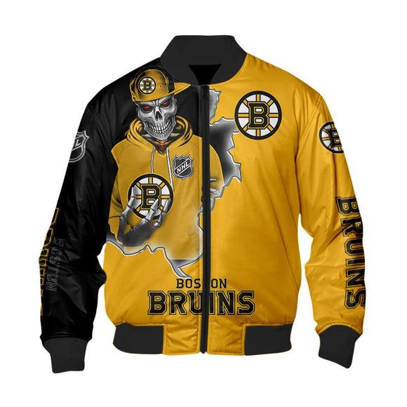Boston Bruins Varsity Jacket Skull