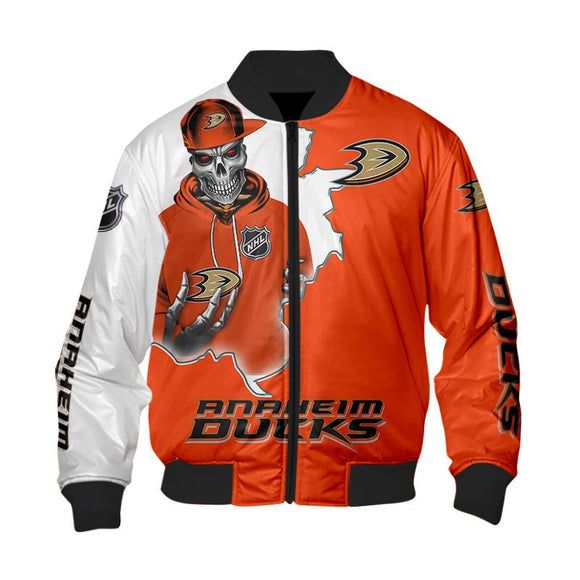 Anaheim Ducks Varsity Jacket Skull