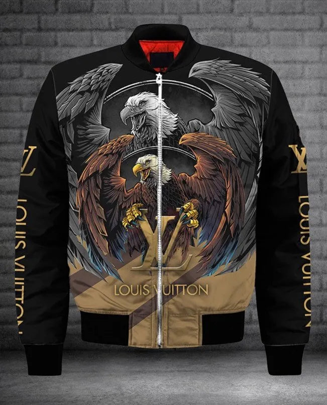 Louis Vuitton Eagle Luxury Brand Premium Bomber Jacket For Men Women