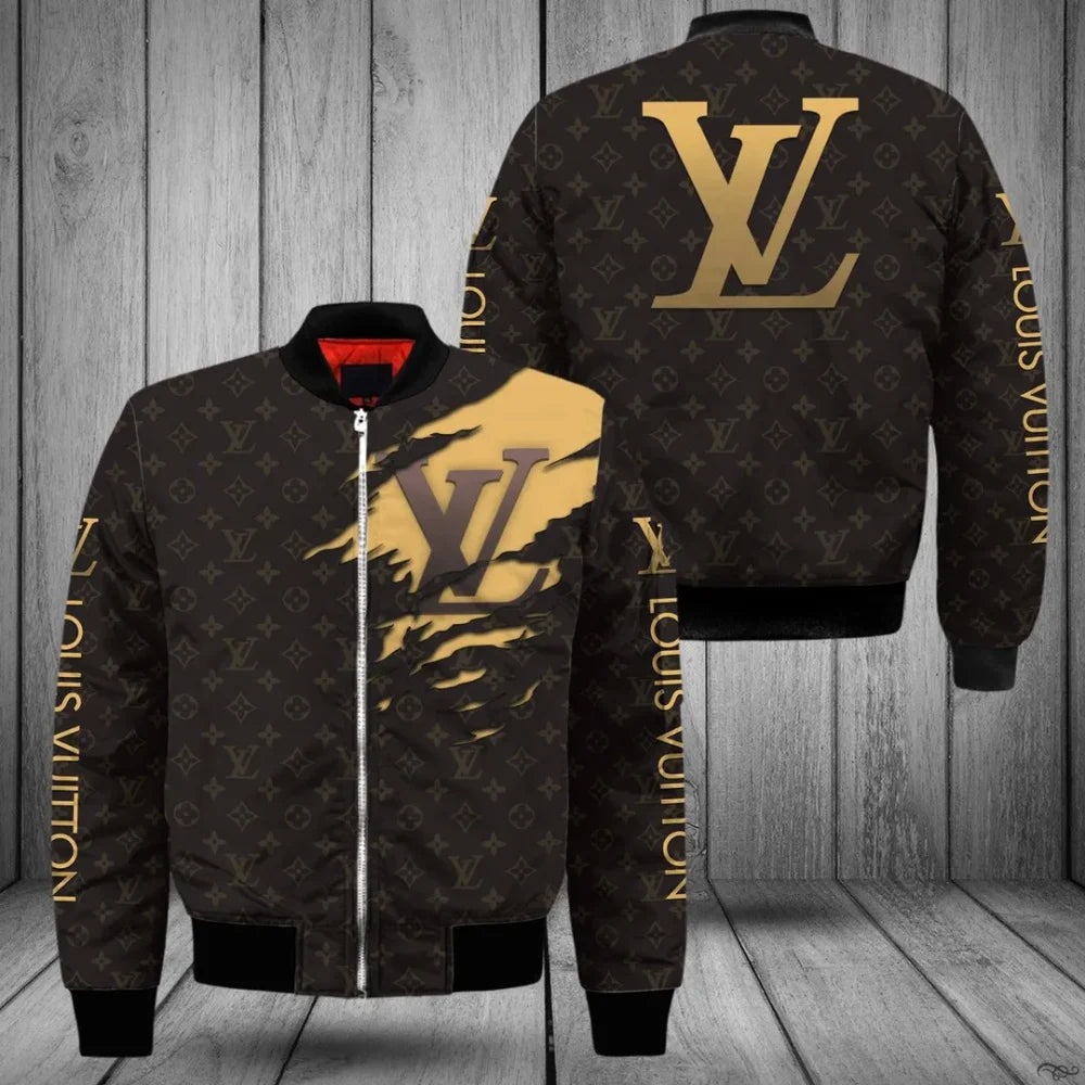 Louis Vuitton Dark Brown Fashion Bomber Jacket Premium Outfit For Men Women