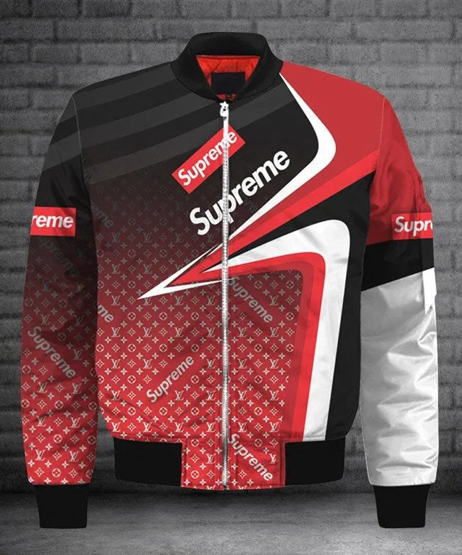 Louis Vuitton Supreme Logo Luxury Brand Bomber Jacket For Men Women
