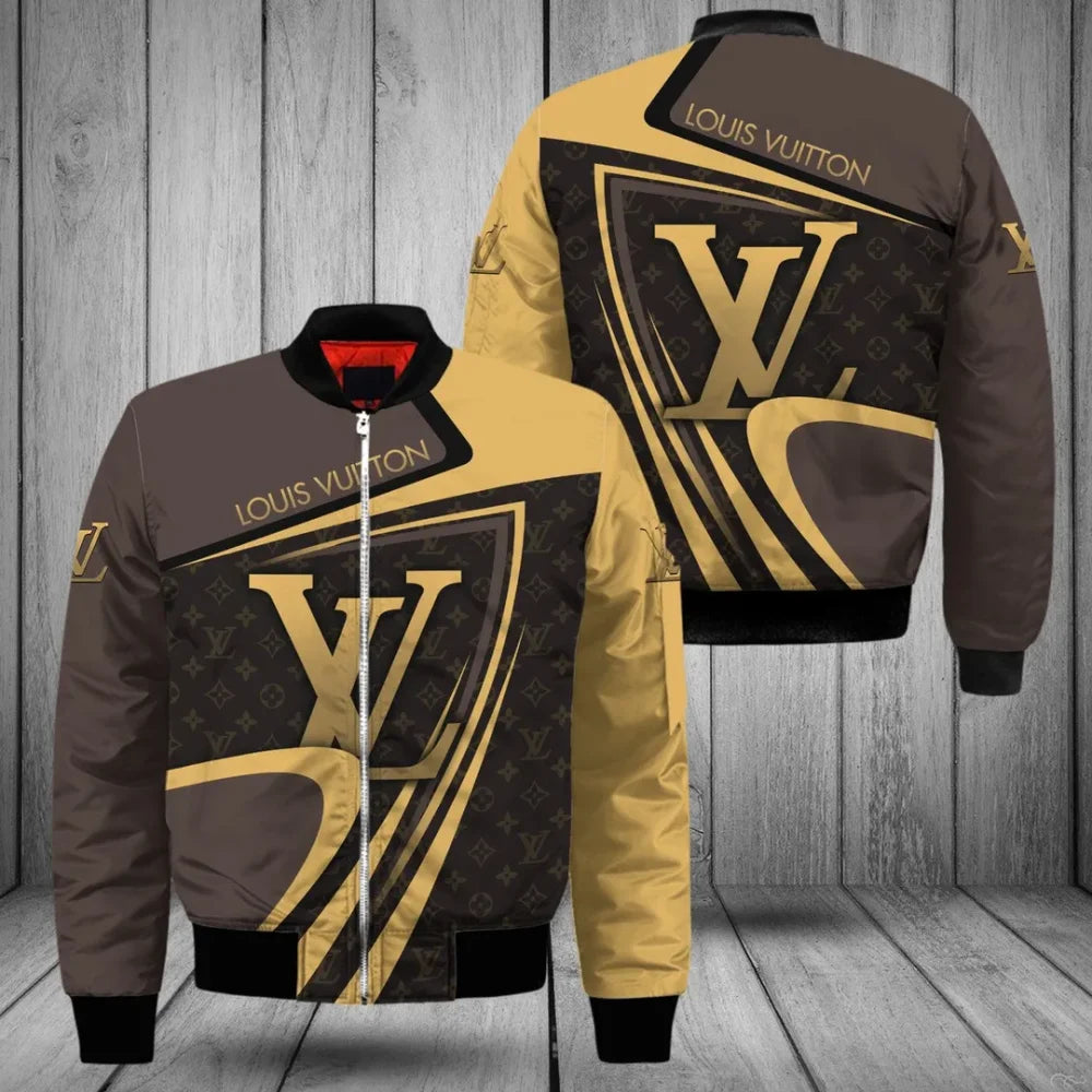 Louis Vuitton Yellow Brown Bomber Jacket Clothing Outfit For Men Women