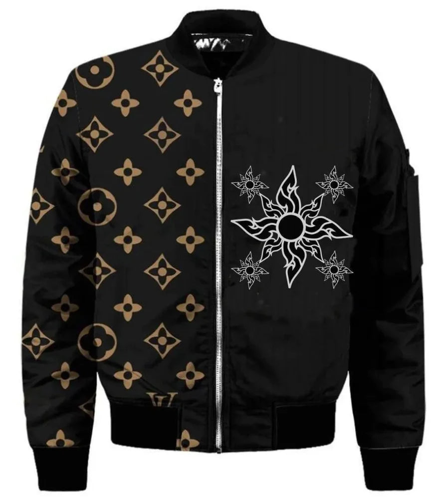 Louis Vuitton Black Luxury Brand Bomber Jacket For Men Women