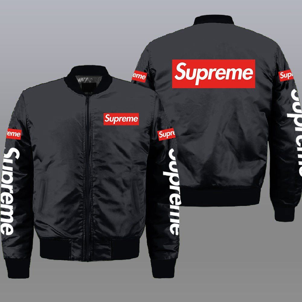 Supreme Black Bomber Jacket Trending 2023 Luxury Brand Clothing Clothes Outfit For Men And Women