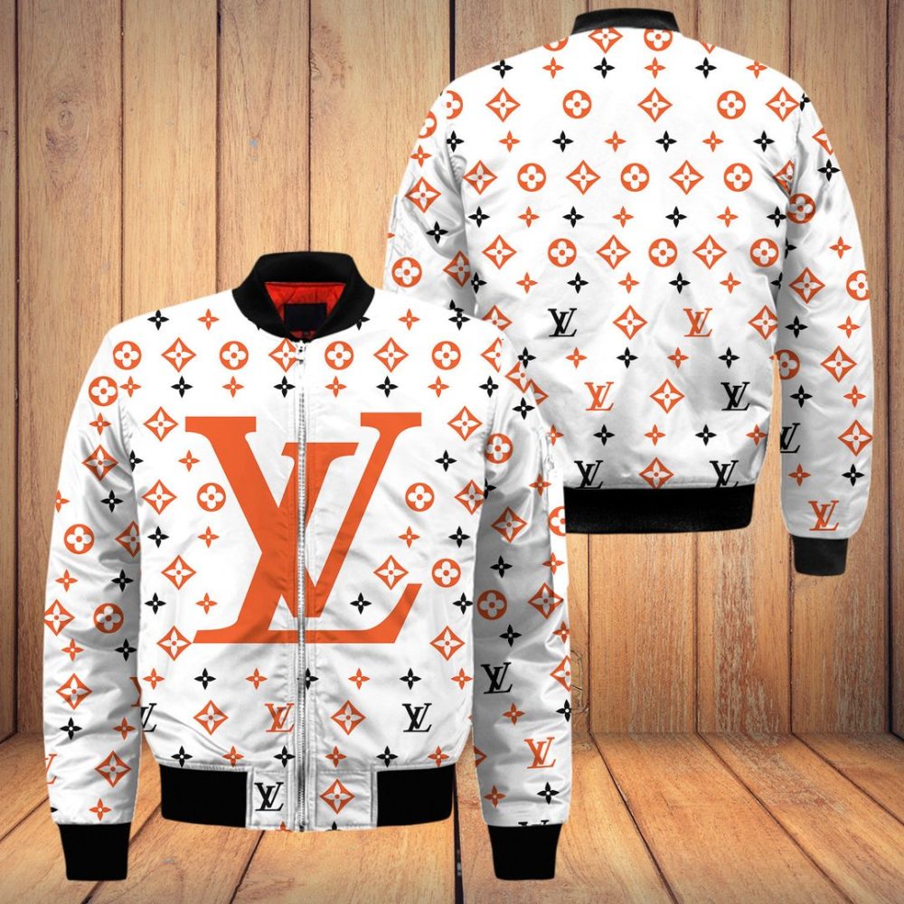 Louis Vuitton Lv White Bomber Jacket Trending 2023 Luxury Brand Clothing Clothes Outfit For Men And Women