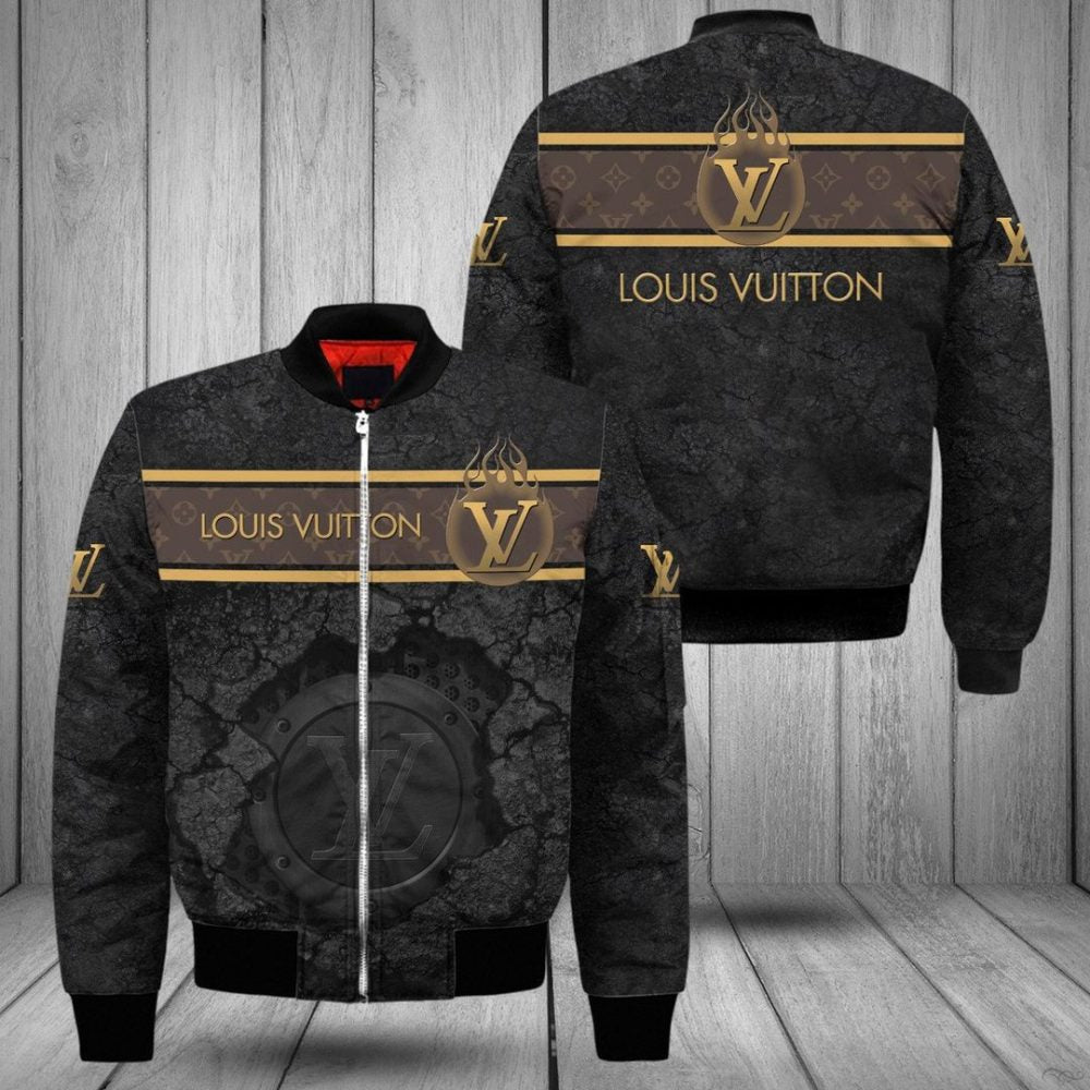 Louis Vuitton Black Bomber Jacket Trending 2023 Lv Luxury Clothing Clothes Outfit For Men And Women