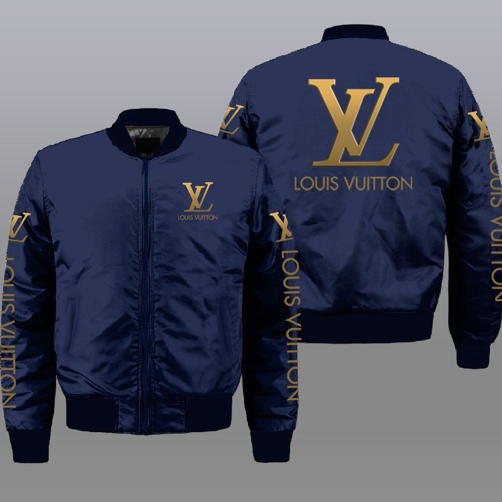 Louis Vuitton Blue Luxury Brand Premium Bomber Jacket Outfit For Men Women