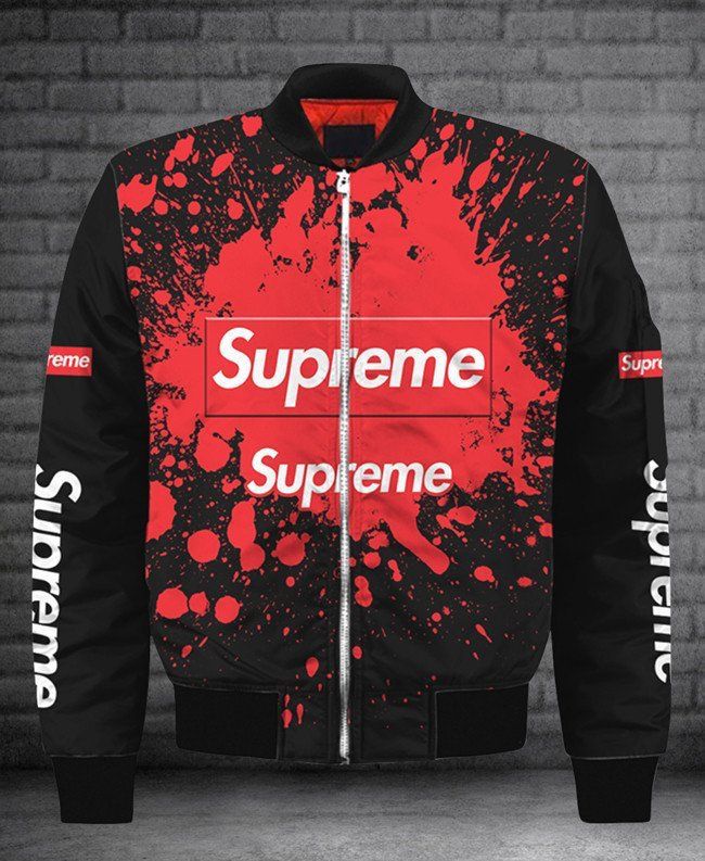 Supreme Red Paint Luxury Brand Bomber Jacket For Men Women