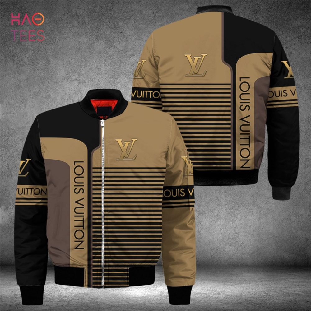 Hot Louis Vuitton Luxury Brand Brown Mix Black Bomber Jacket Limited Edition