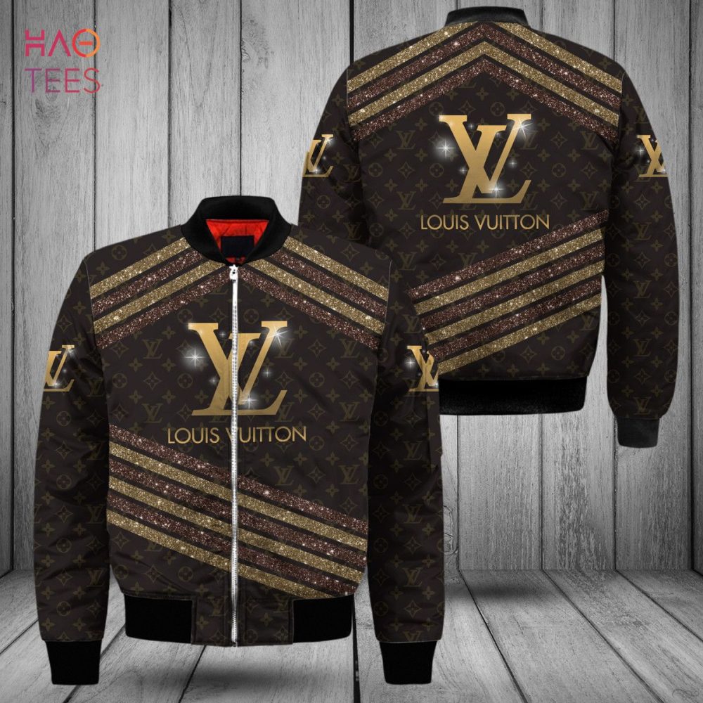 Best Louis Vuitton Glitter Plaid Design Luxury Brand Bomber Jacket Limited Edition
