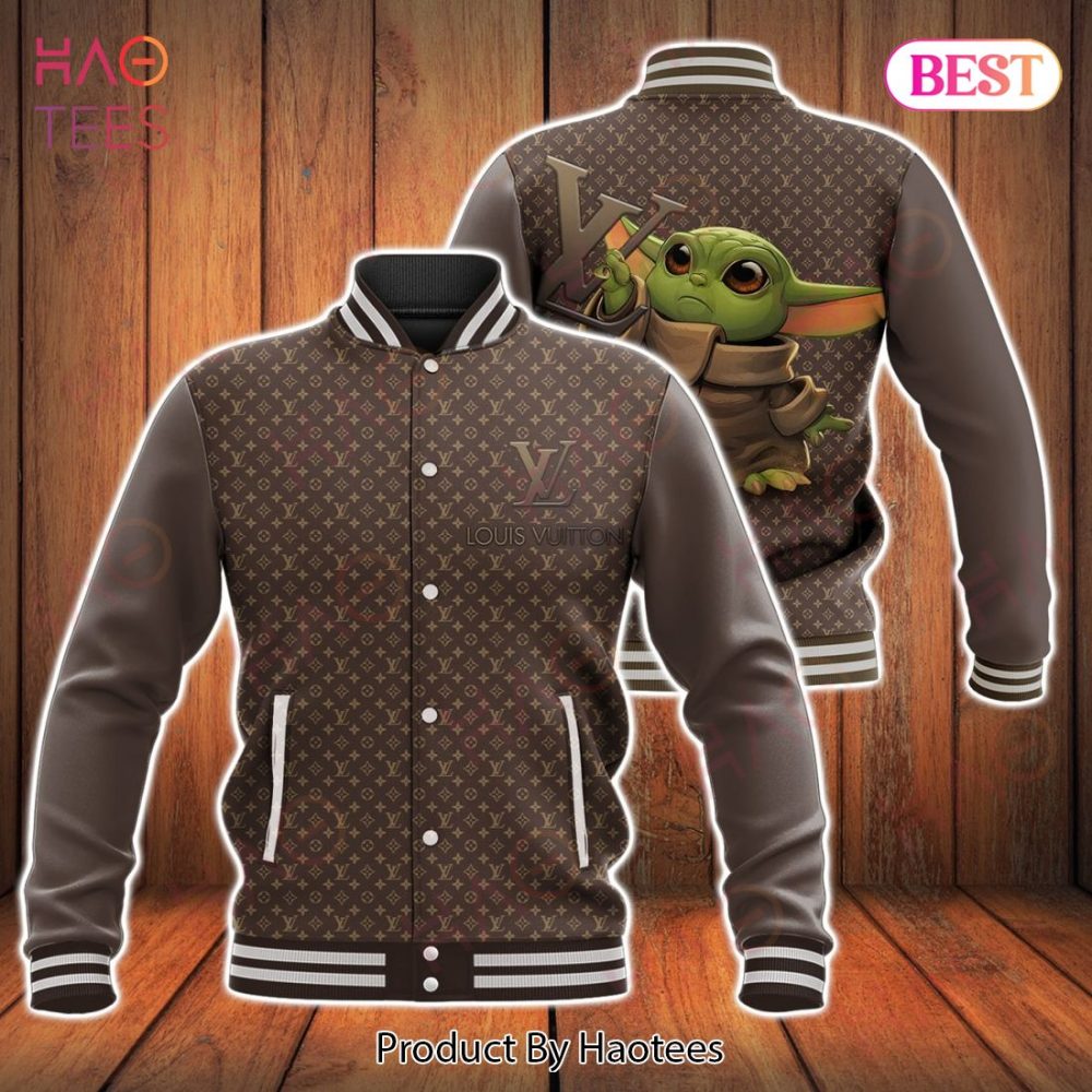Stylish Brown Varsity Jacket With Cute Alien Design – Perfect For Fans!