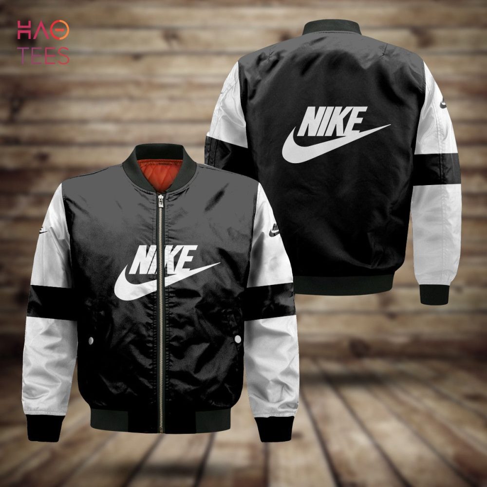Best Nike Luxury Brand Black Grey Bomber Jacket Limited Edition