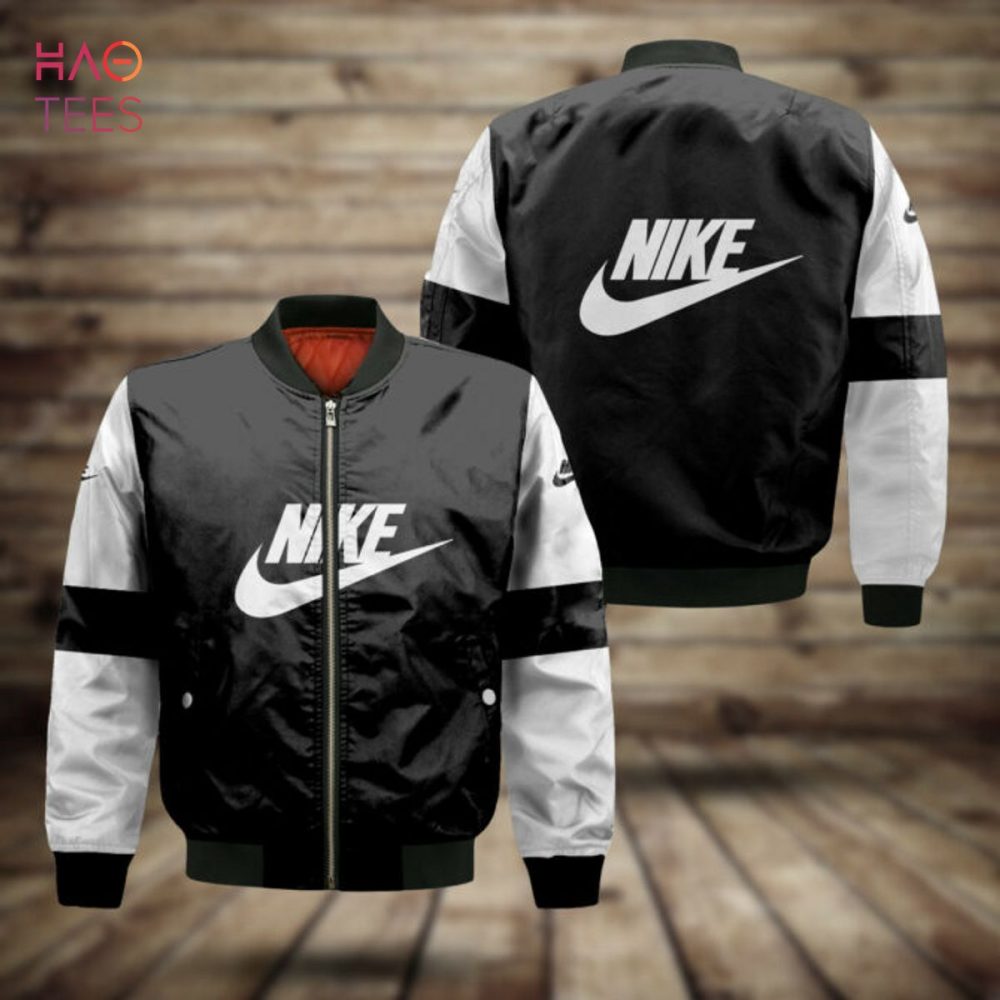 Best Nike Luxury Brand Black Grey Bomber Jacket Limited Edition