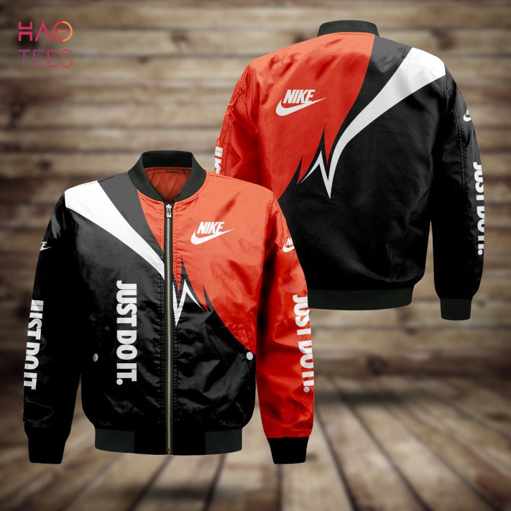 New Nike Luxury Brand Red Mix Black Bomber Jacket Limited Edition