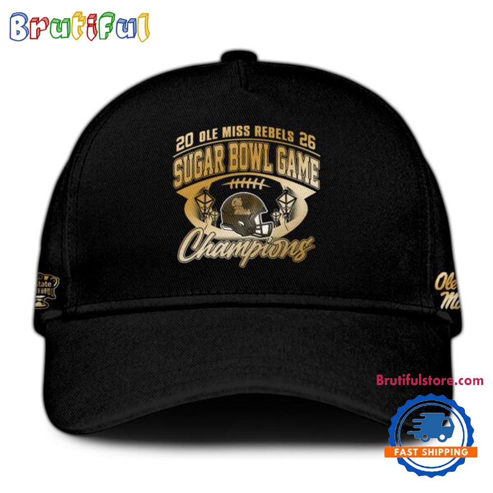 Ole Miss Rebels 2026 Sugar Bowl Game Champions Gold Black Classic Cap