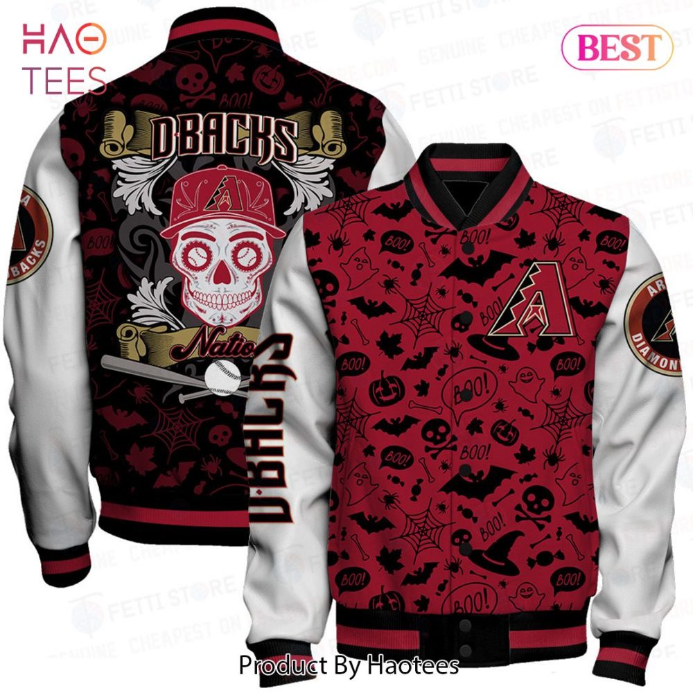 Limited Edition Dbacks Varsity Jacket - Halloween Themed, Unisex, Perfect For Fans!
