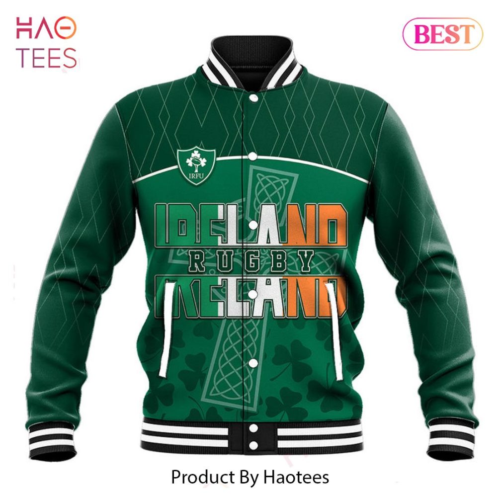 Ireland Rugby Varsity Jacket - Stylish Green Sportswear By Haotees