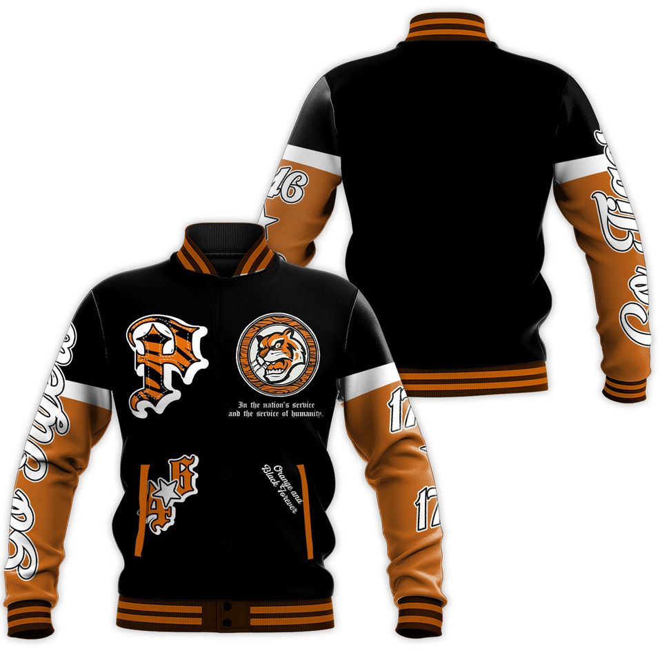 Stylish Black &amp; Orange Varsity Jacket - Premium Quality, Eye-Catching Design, Perfect For Casual Wear