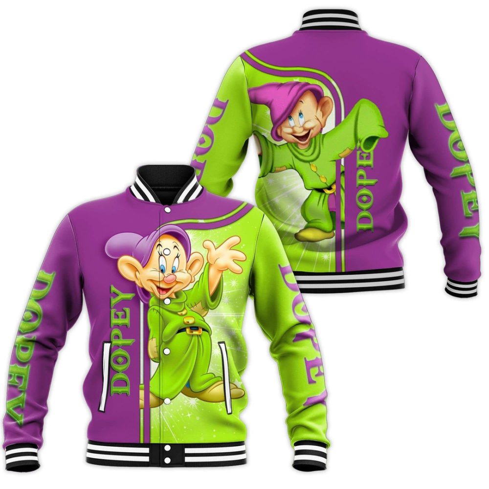 Love Dopey Dwarf Snow White And Seven Dwarfs Movie Baseball Jacket