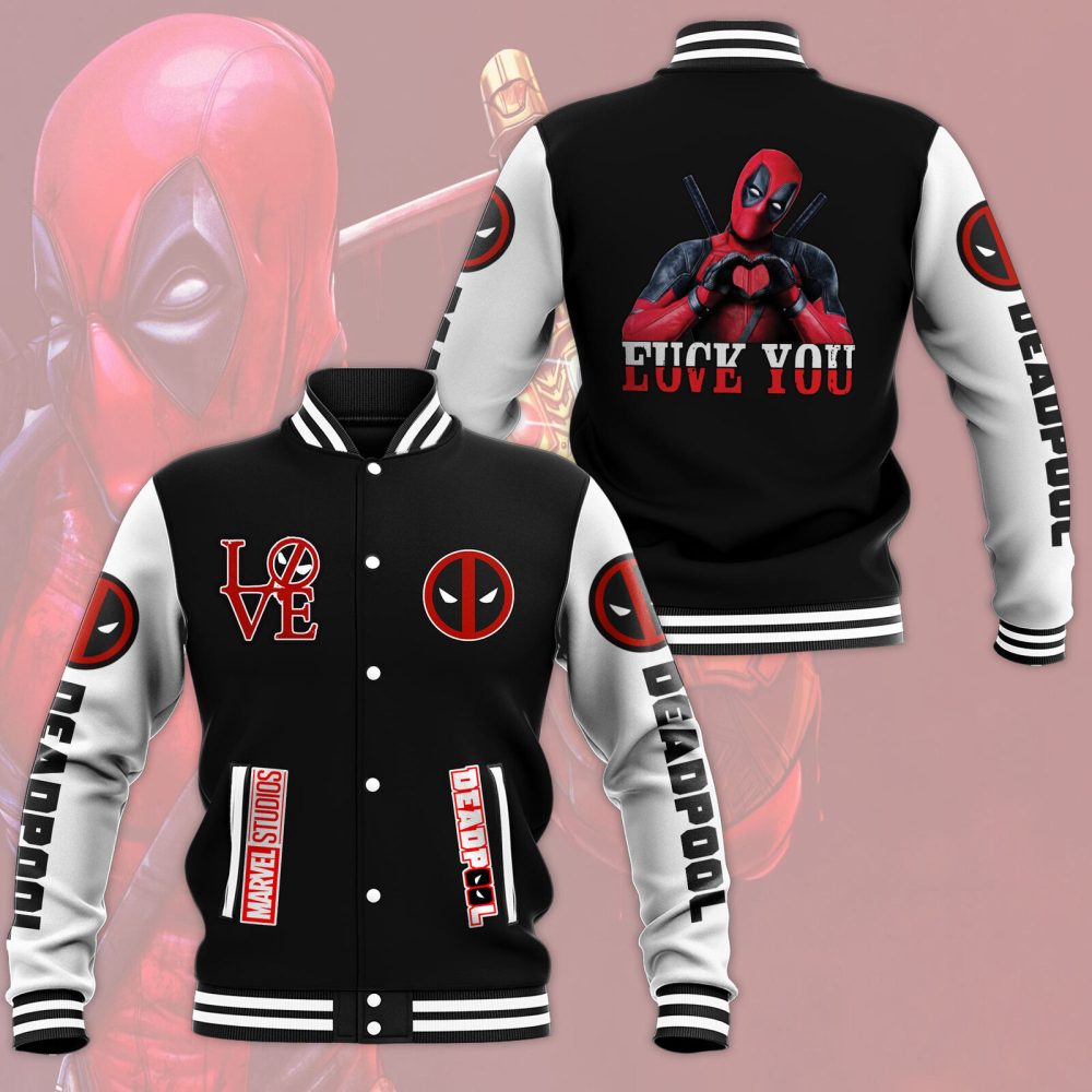 Deadpool Love You Fvck You Gift For Deadpool Lovers Baseball Jacket