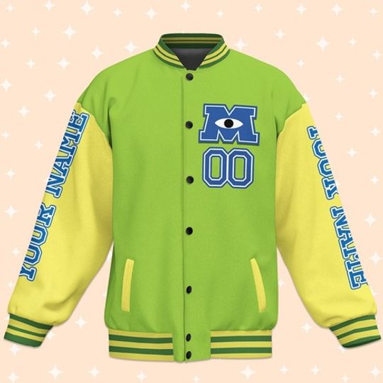 Vibrant Green &amp; Yellow Varsity Jacket - Eye-Catching Design, Unisex Style, Perfect For Casual Wear
