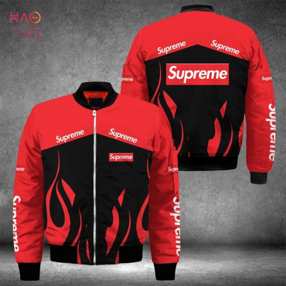 The Best Supreme Luxury Brand Flame Pattern Design Bomber Jacket Limited Edition