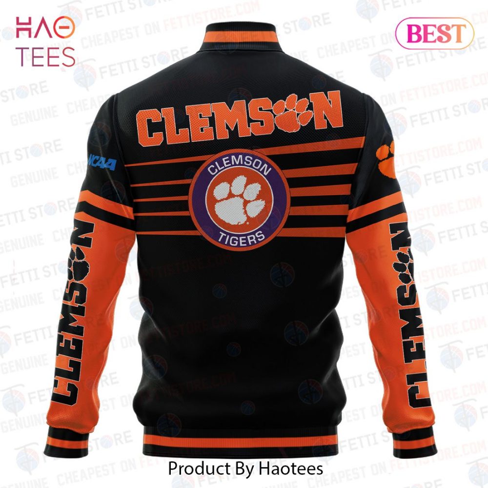 Clemson Tigers Varsity Jacket - Bold Orange &amp; Black Fan Gear, Perfect For Game Day