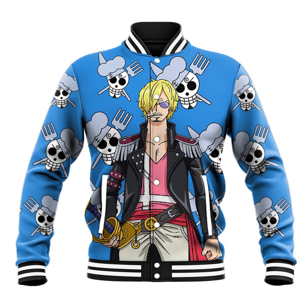 Vinsmoke Sanji Anime Movie Red Baseball Jacket Ts04