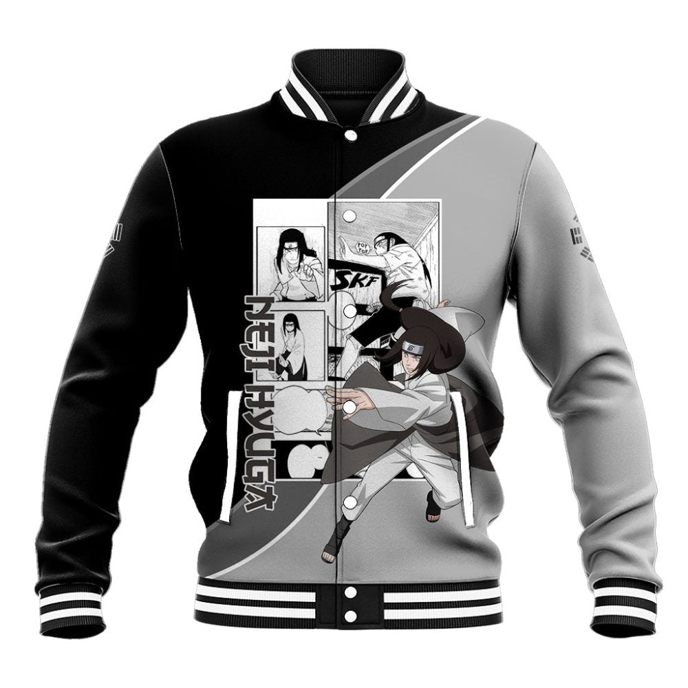 Neji Hyuga - Naruto Baseball Jacket Anime Mix Manga Style Ts04