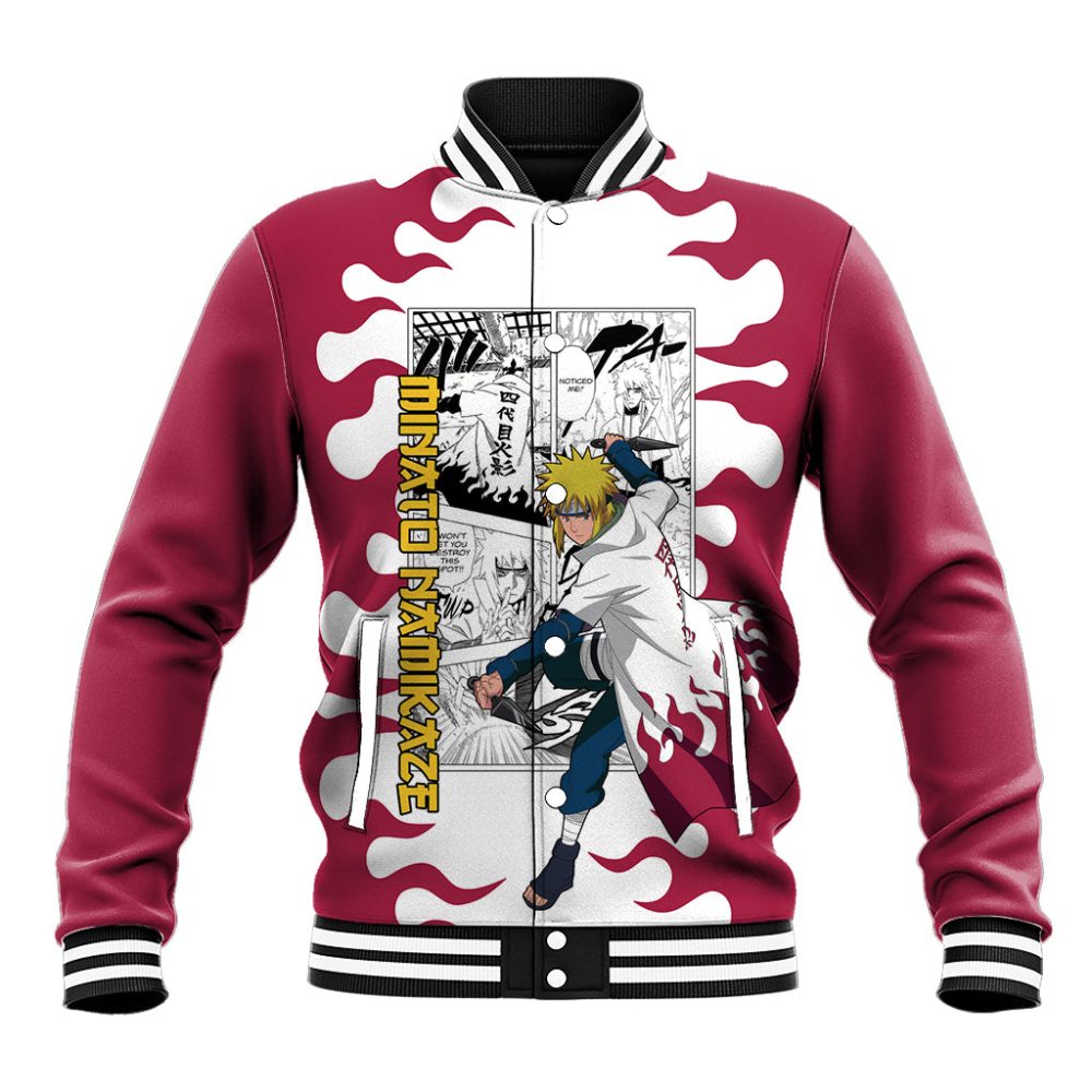 Minato Namikaze - Naruto Baseball Jacket Anime Mix Manga Style Ts04