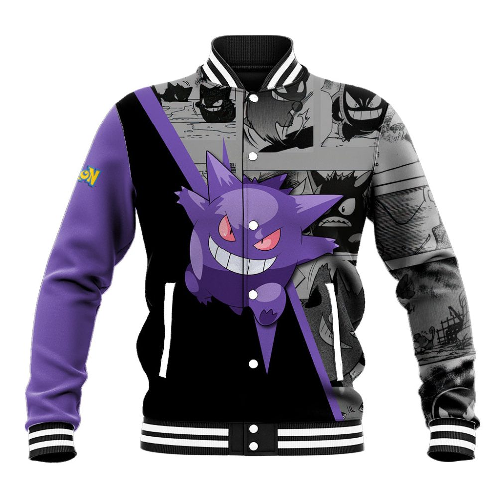 Gengar Pokemon Baseball Jacket Mix Manga Ts04