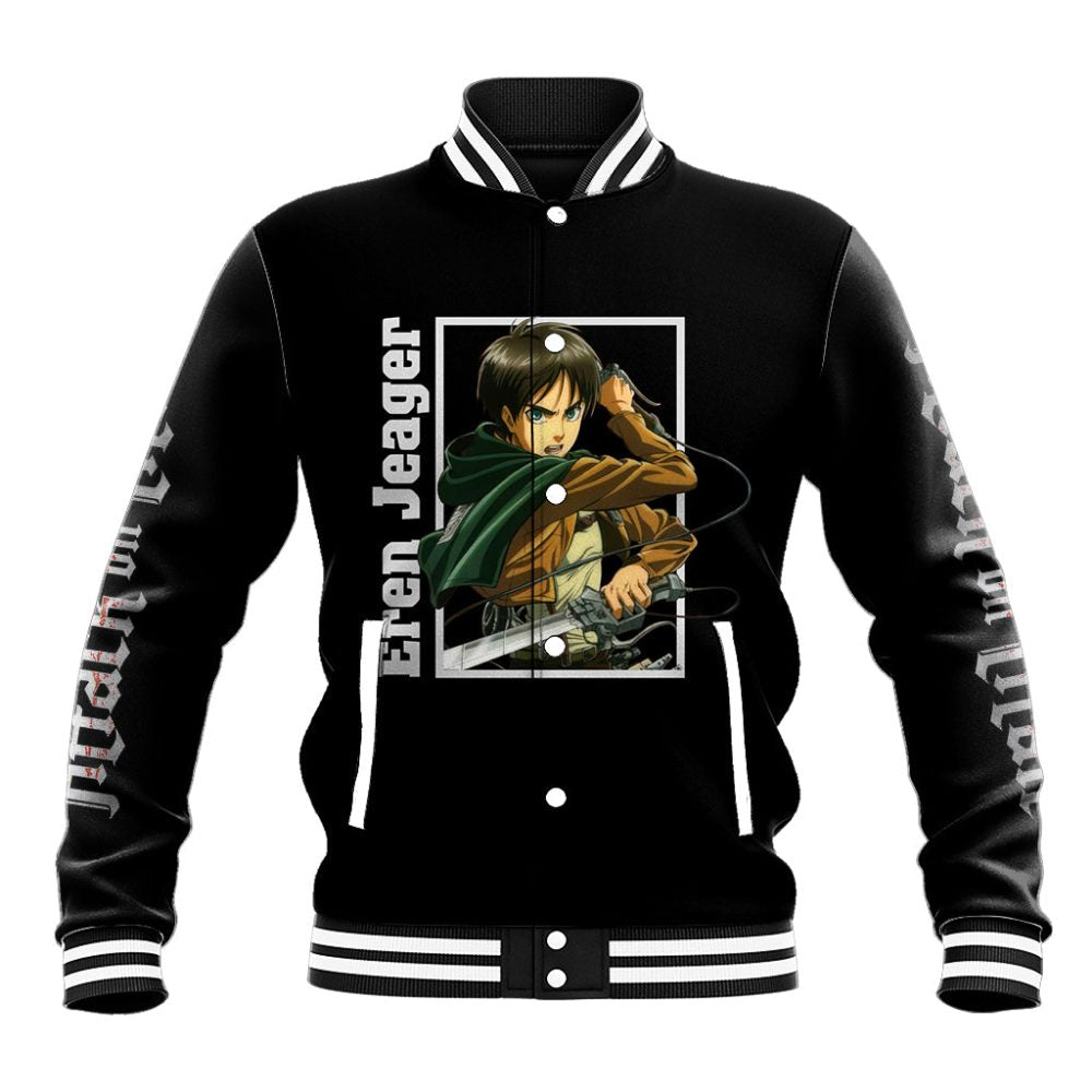 Eren Jeager Baseball Jacket Attack On Tittan Anime Style Ts04