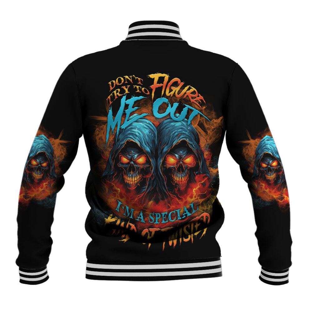 Don'T Try To Figure Me Out Skull Reaper Baseball Jacket Ts04