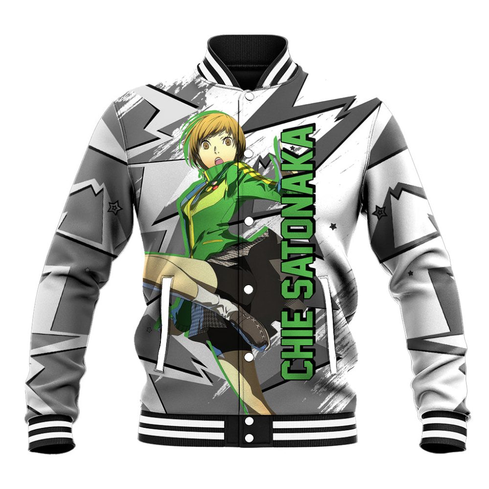 Chie Satonaka Persona Baseball Jacket Anime Mix Polygon Cyber Style Ts04