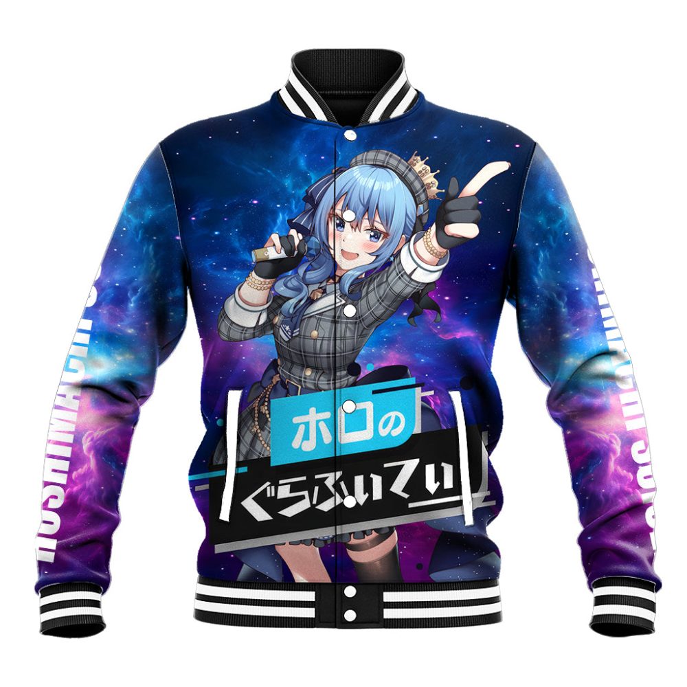Hoshimachi Suisei Holo Live Baseball Jacket Galaxy Style Ts04